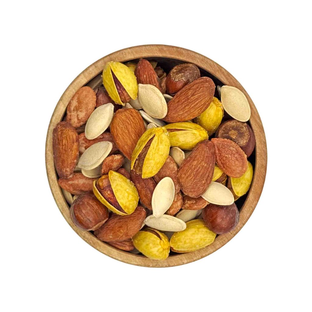 آجیل مخلوط تخمه‌دار ممتاز فام‌لند کاسه چوبی2