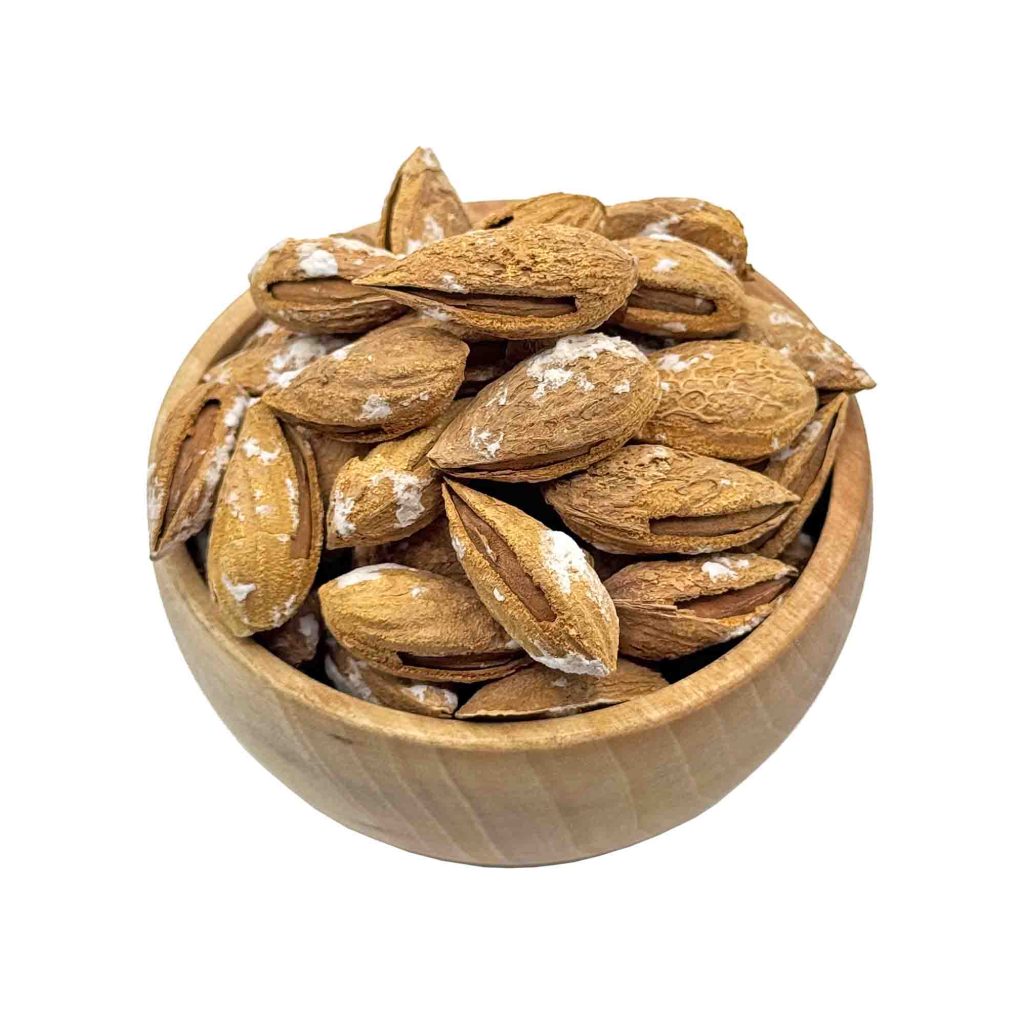 بادام پوست کاغذی اعلا فام لند کاسه چوبی 1