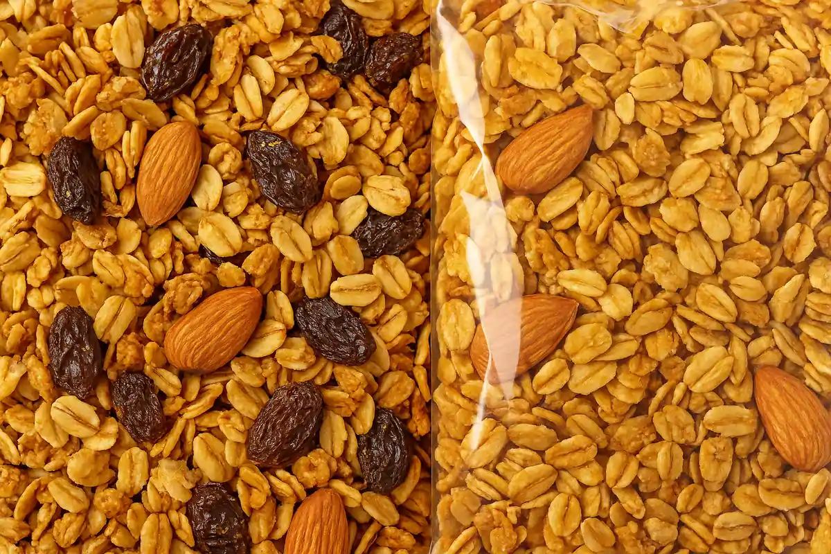 مقایسه گرانولا خانگی و بستهبندی