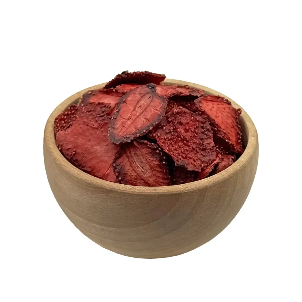 توت‌فرنگی خشک فام لند کاسه چوبی 1 وب