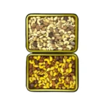 آجیل چهارمغز برشته پودری و زعفرانی فام لند جعبه زرین 4.4