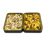 آجیل چهارمغز برشته پودری و زعفرانی فام لند جعبه زرین 5.5