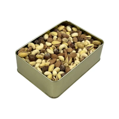 جعبه کادویی فلزی آجیل چهارمغز برشته پودری