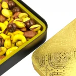 آجیل چهارمغز زعفرانی جعبه زرین فام لند