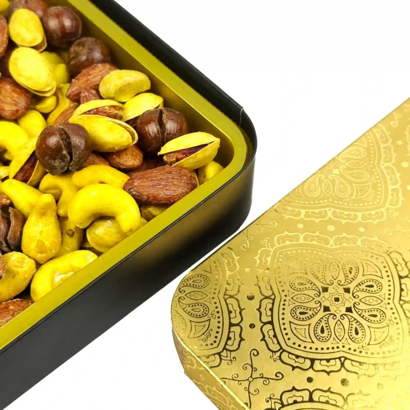 آجیل چهارمغز زعفرانی جعبه زرین فام لند