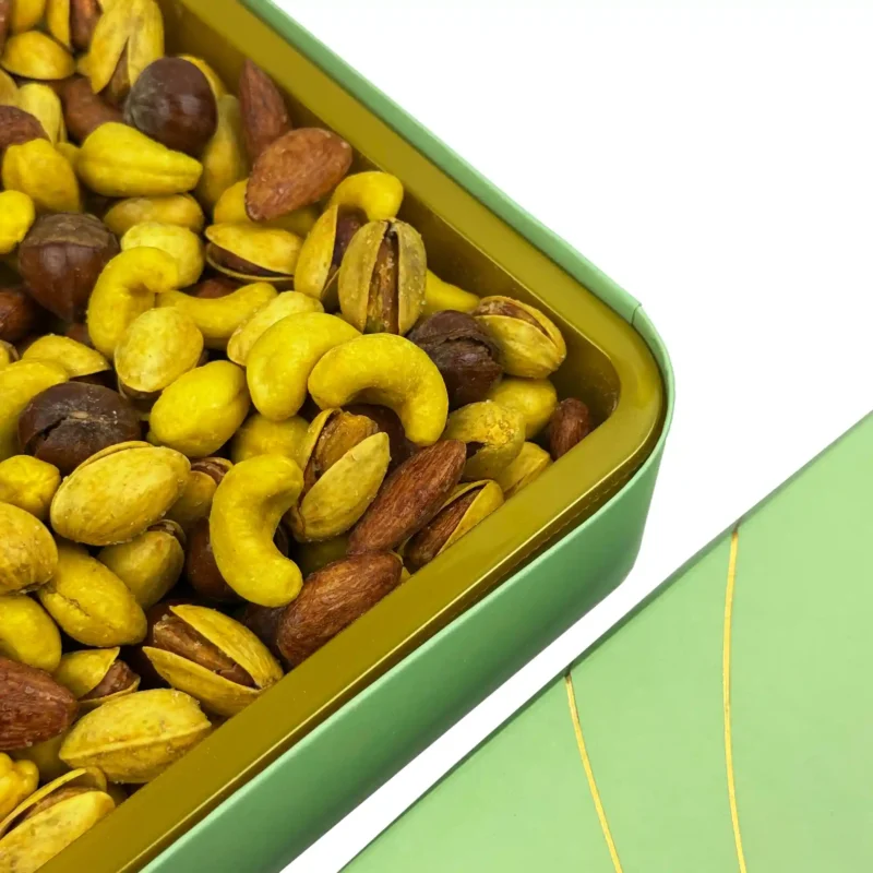 جعبه کادویی مرمر بزرگ چهار مغز زعفرانی - Image 3