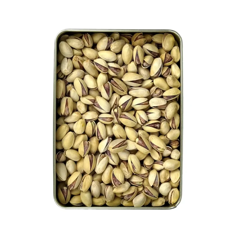 پسته احمدآقایی برشته صدفی جعبه کادویی فلزی 500گرمی فام لند 2