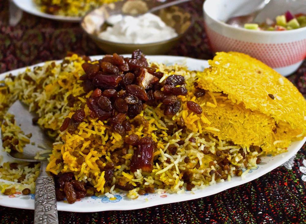 عدس پلو