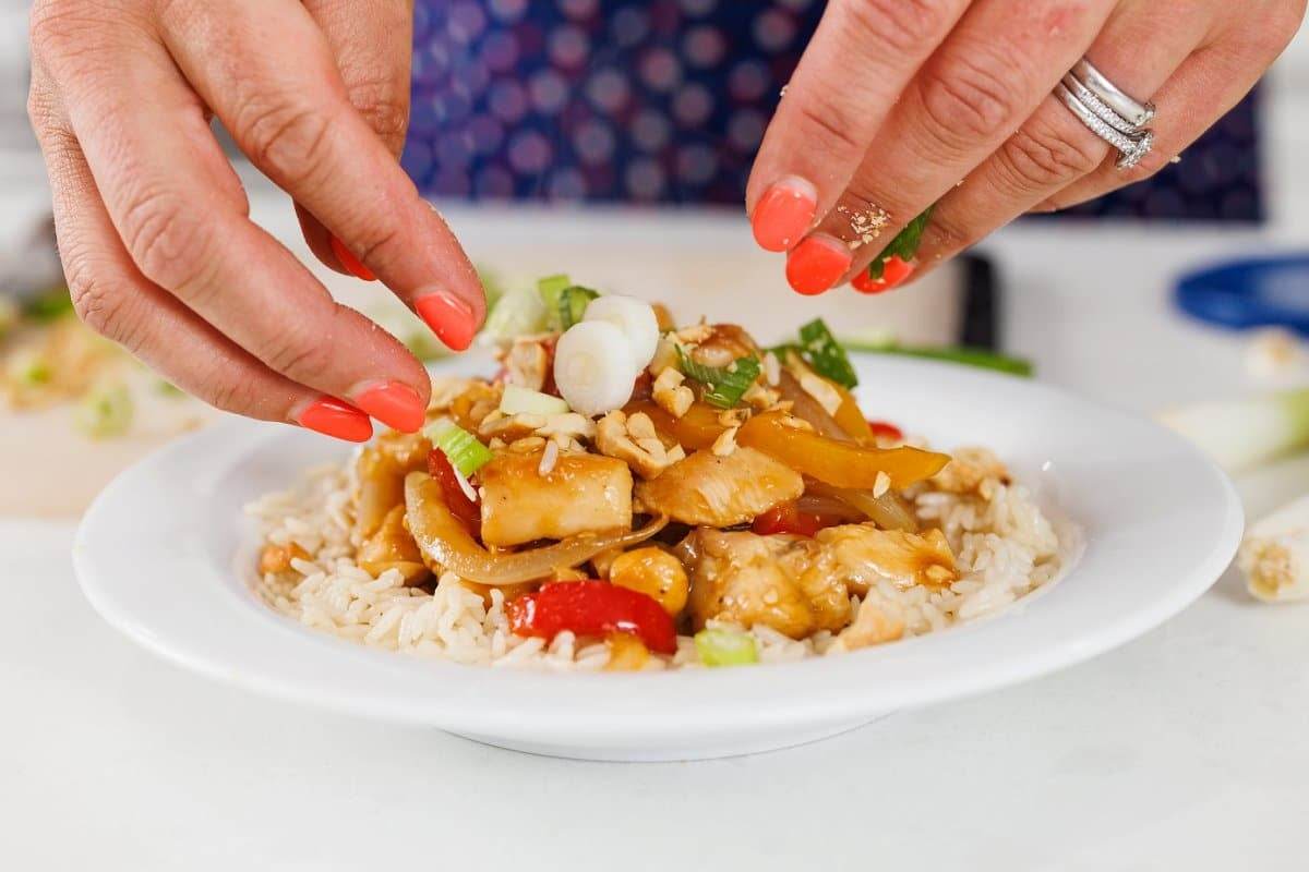 ایده تزئین خورشت هندی کاری و بادام هندی