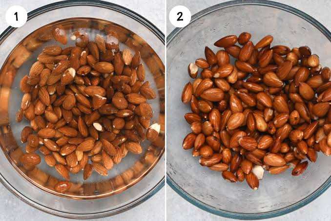 خیساندن بادام برای شیر بادام