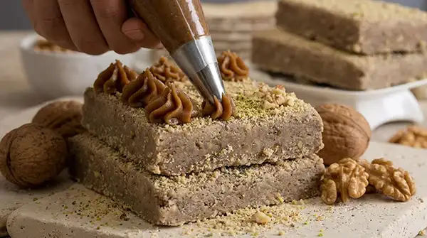 تزیین حلوا گردویی