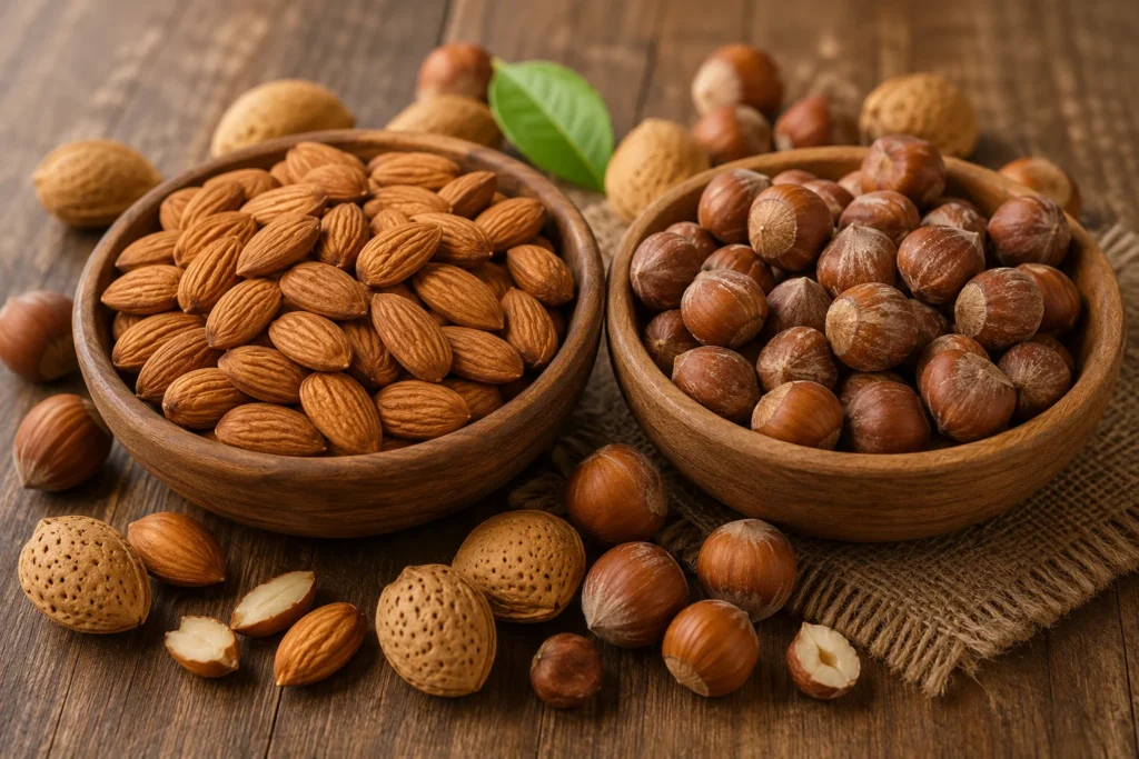 مقایسه فندق و بادام